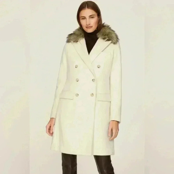 Polo Ralph Lauren Faux Fur Collar Double Breasted Parka Peacoat Long Overcoat 2 - Picture 9 of 9